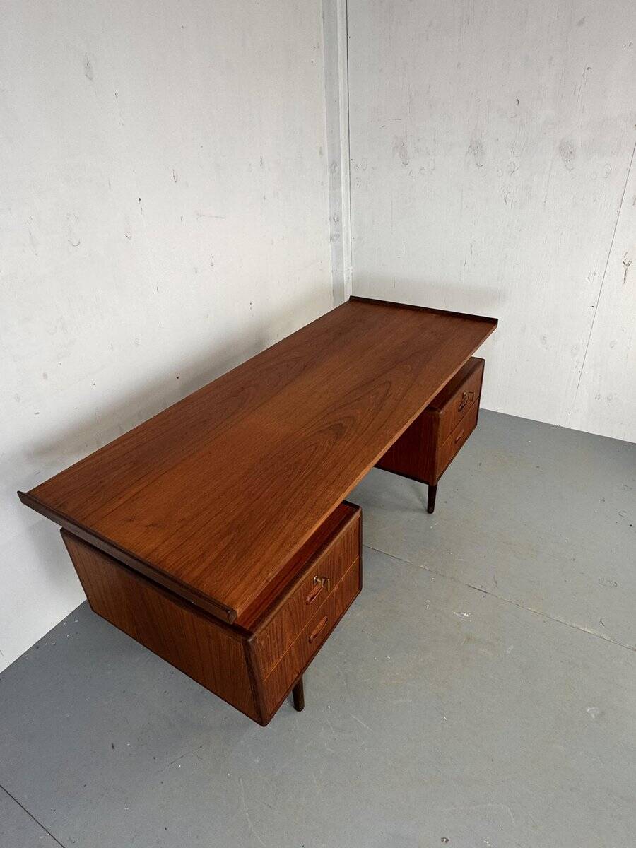 Mid-century Danish teak desk attributed to Louis van Teeffelen for Wébé, 1950s