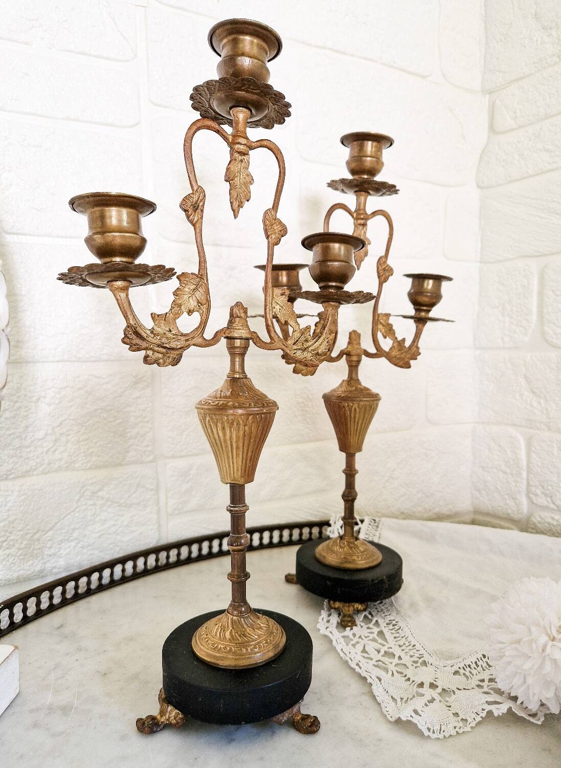 Pair of old XlX th century Napoleon III style candlesticks