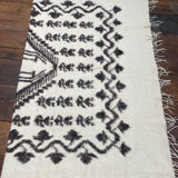 Tapis couverture vintage tribal en laine