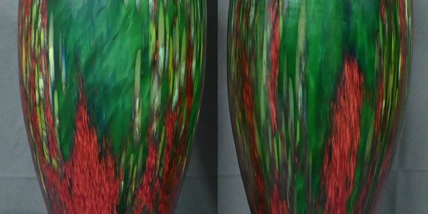 Pair of Glass Paste Vases – Mid 20th Century