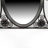 Miroir en Fer Forgé, Art Déco, Théme Floral , France, Circa 1920