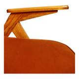 Fauteuil Lounge Vintage Burt Orange par J. Chierowski, 1960, Design Scandinave