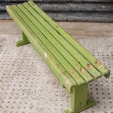 Vintage wooden bench grass green garden bench 140 cm