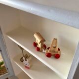 Small vintage wall display case revisited in sky blue