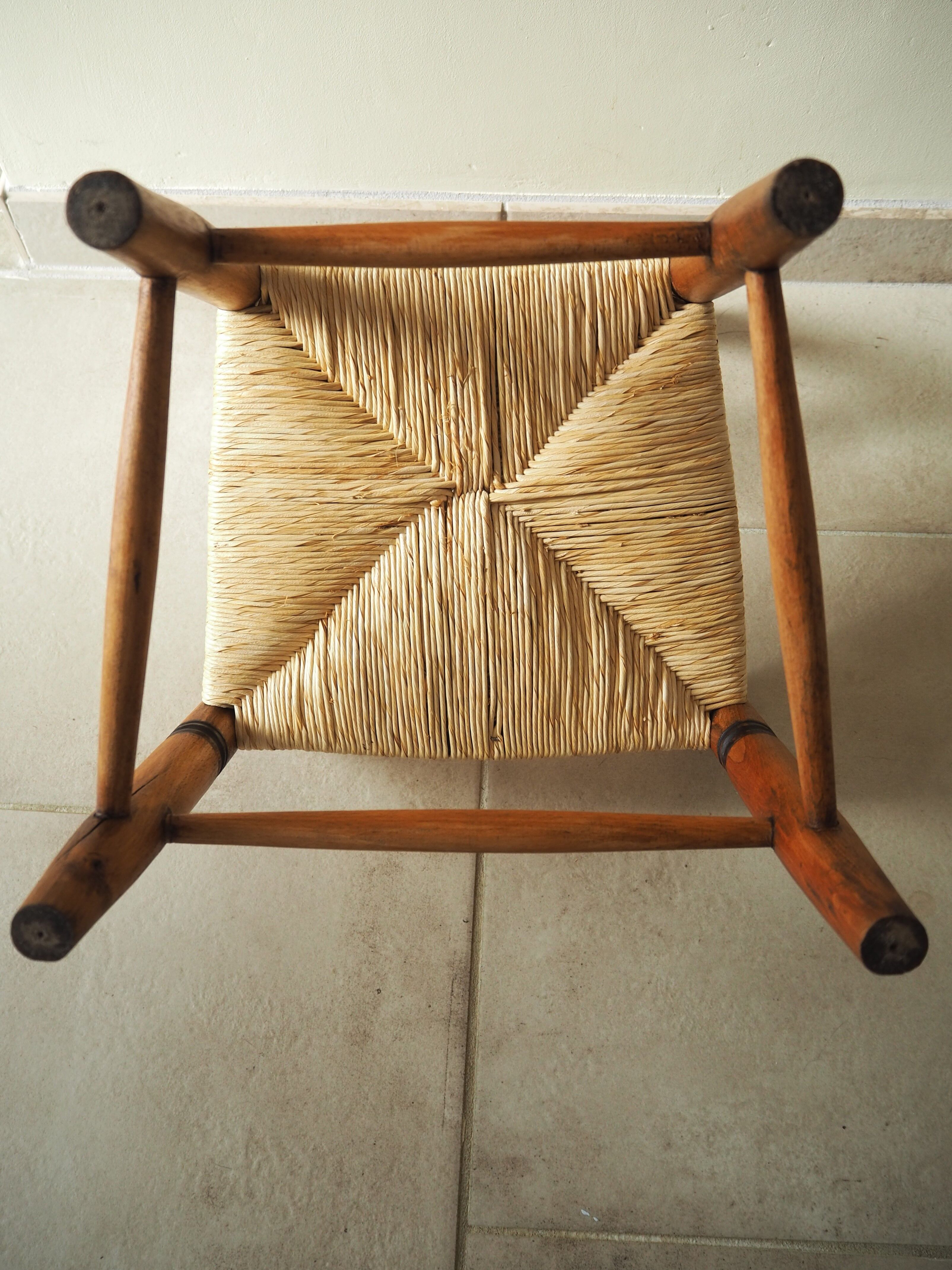 Old straw chair for children