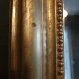 Louis Philippe pearl-gilded mirror in gold leaf, 133/177cm