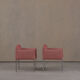 2 fauteuils Ligne Roset en tissu rose, France années 2000