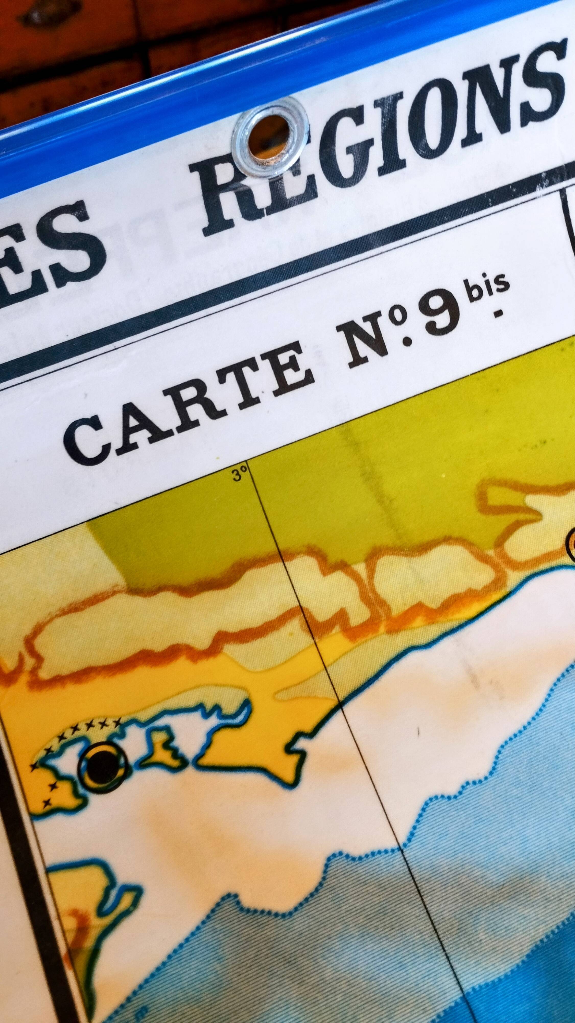 Carte scolaire 1940 "bassin parisien" 120x200 cm