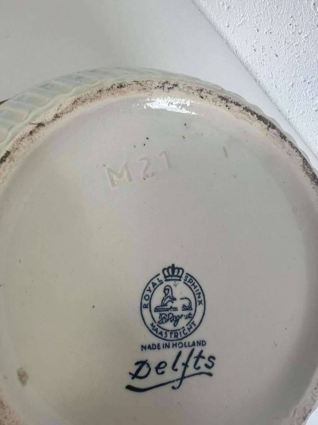 Vintage flowerpot 'delft blue'