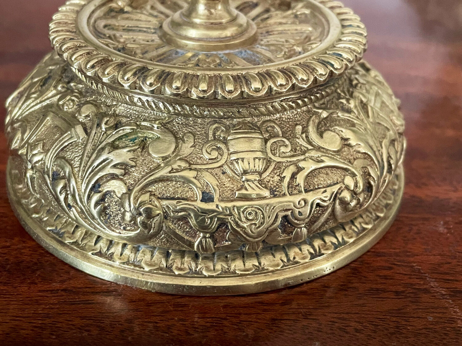 Pair of gilded bronze candlesticks nineteenth