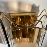 Pair of Italian smoked glass wall lights 1970