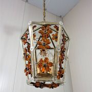 Suspension en verre en forme de fleur, années 1950-60