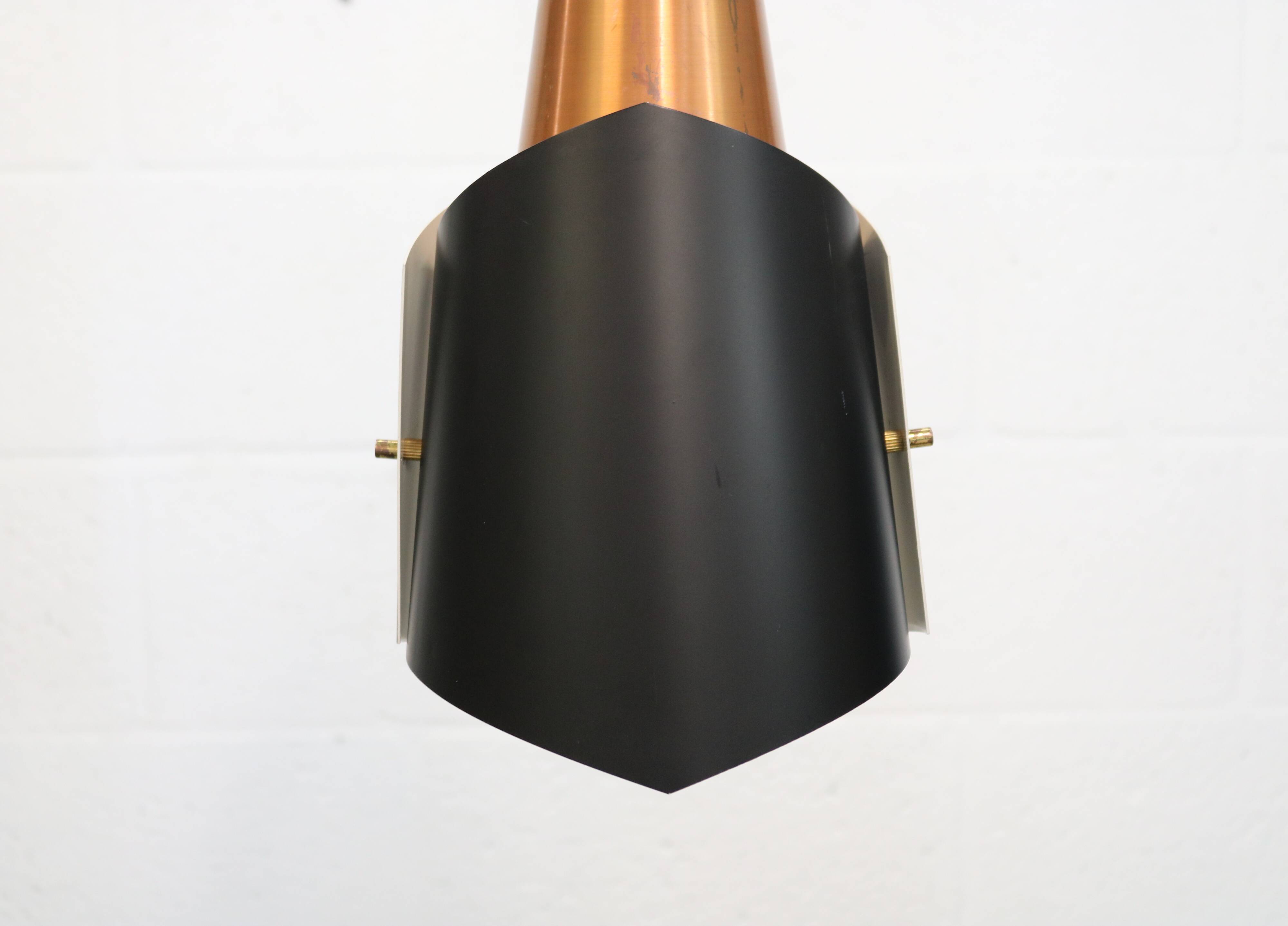 Danish Modern Copper / black  design lamp - 1960s Style