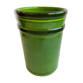 Green ceramic pot