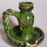 Duo of vintage potter's ceramic candle holders Regional Folk Art