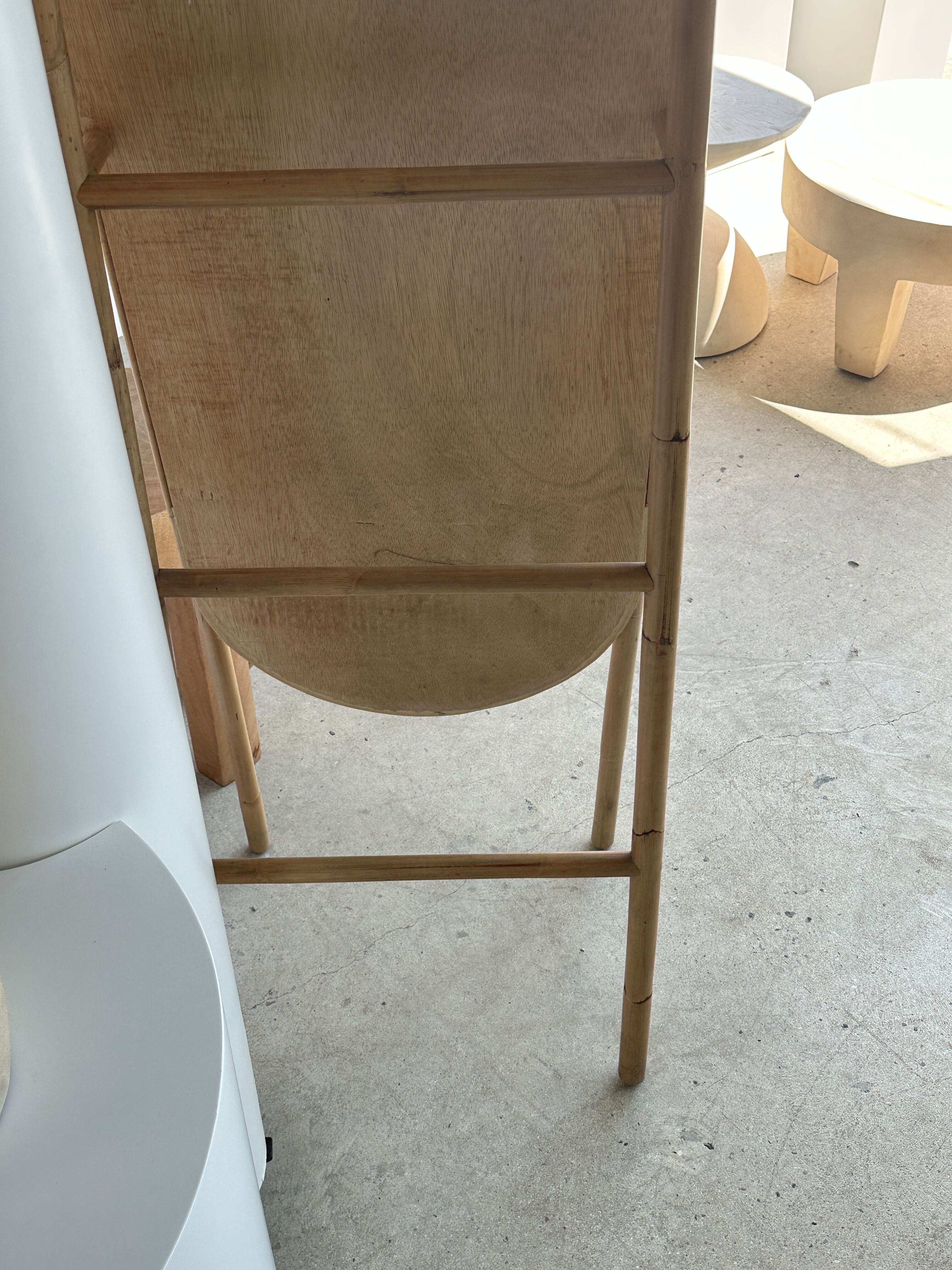 Floor mirror in bamboo and rattan H:1m80