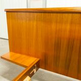 Scandinavian teak bed 1960 140x190 with table and light