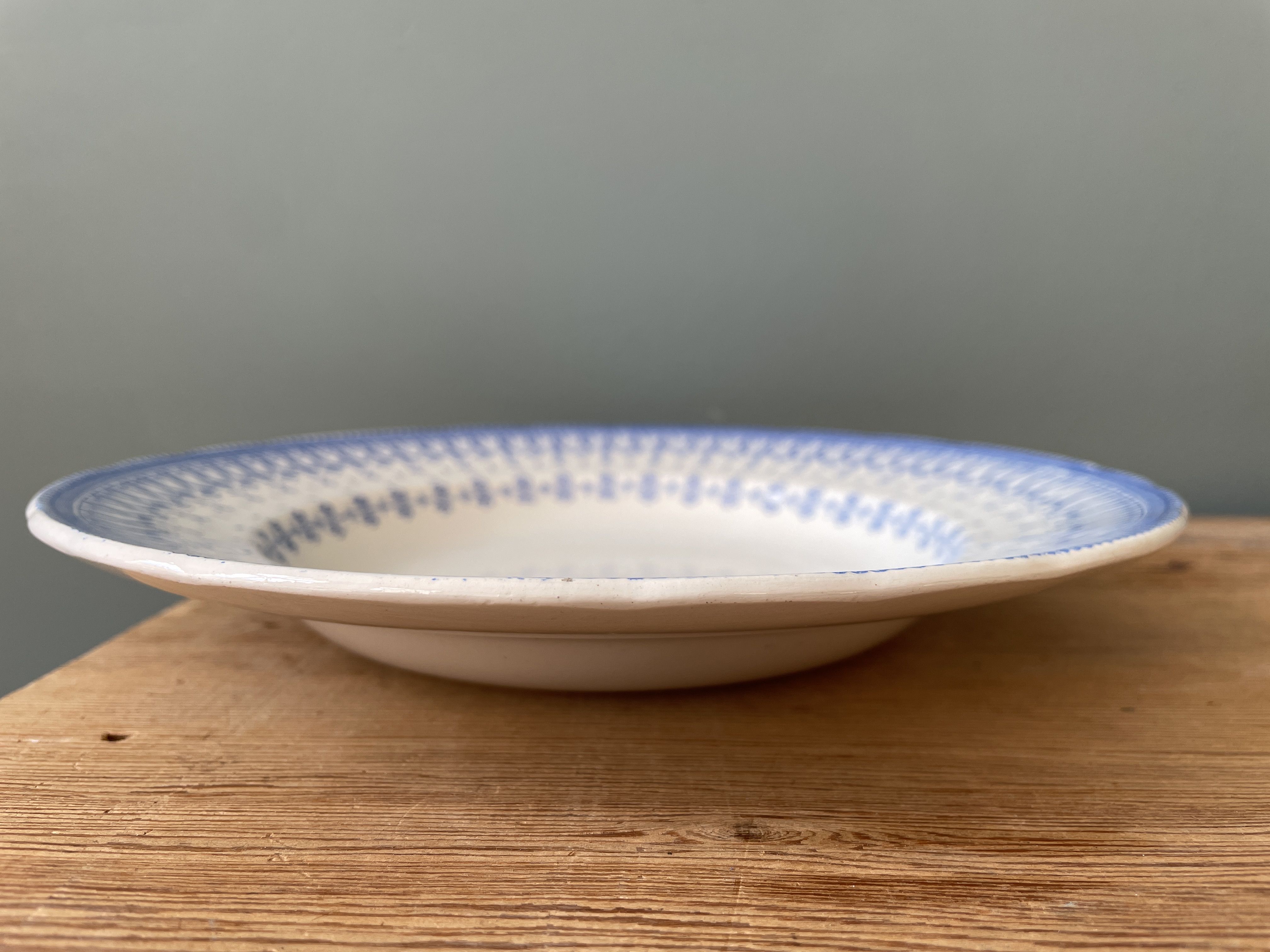 Service of 8 hollow plates Flora Rocaille Creil and Montereau