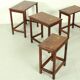 Italian Rosewood Nesting Tables with Copper Inlay