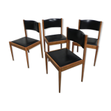 4 vintage chairs upholstered with skai