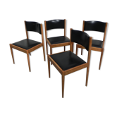 4 vintage chairs upholstered with skai