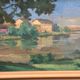 Original Oil on Canvas – “House near The Lake” by Fern I. Coppedge – Signed – Vintage & Framed – 30 × 24 cm (11.8" × 9.4")