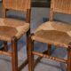 Ensemble de 5 chaises en chêne et jonc dans le goût de Charles Dudouyt 1950’s