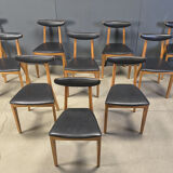 Mid-century Belgian dining chairs, set of 10, 1960s
