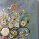 Bouquet in a blue vase, oil on canvas signed