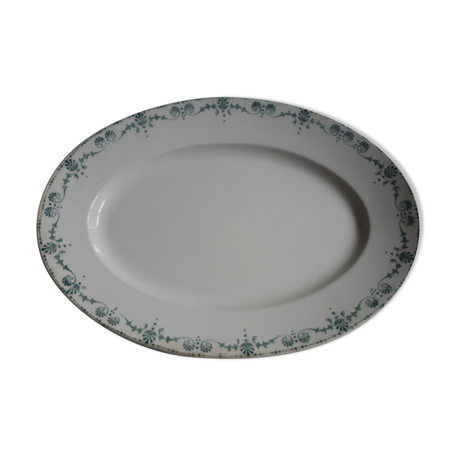 Flat oval faience of gien model Etruscan