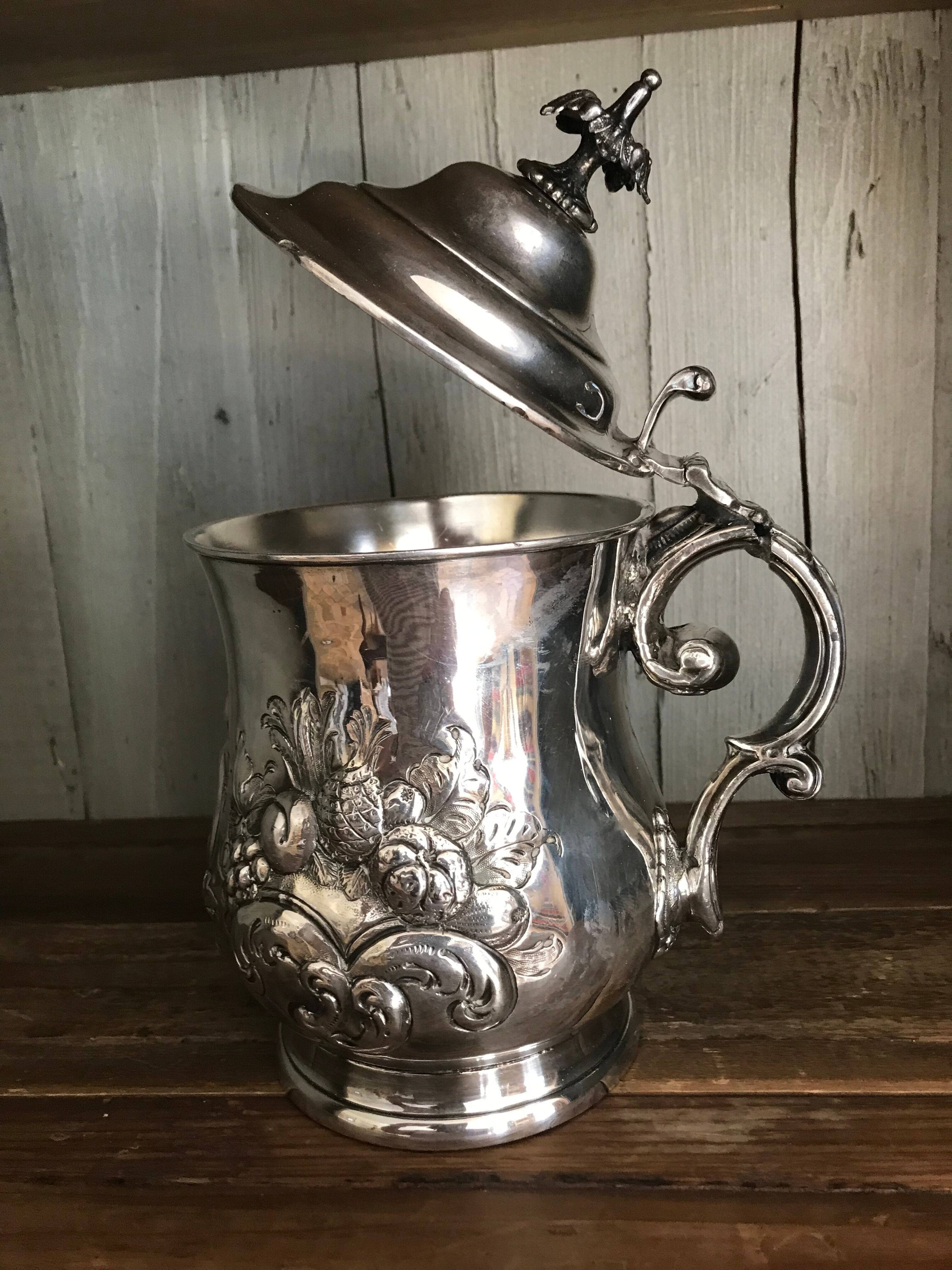 Silver metal beer pot