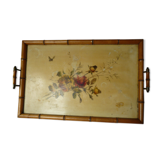 Large napoleon III bamboo floral decoration