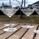 Set of 5 champagne cups in engraved crystal from the 1950s elegant