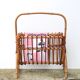 Bamboo and rattan magazine rack, 1950s