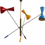 50's style Italian pendulum chandelier with 3 adjustable arms