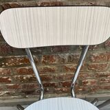 3 vintage chairs in light grey Formica from the 1960s