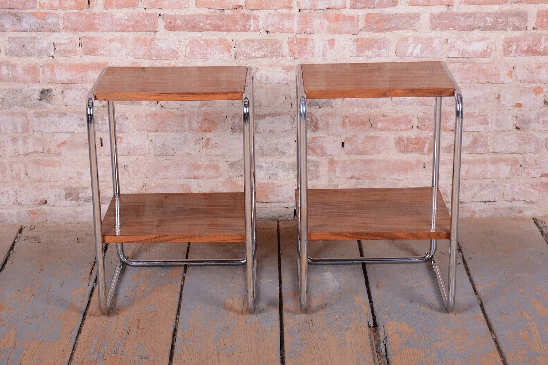 Bauhaus Bedside Tables by M. Breuer for Thonet, Germany, 1920s, Set of 2