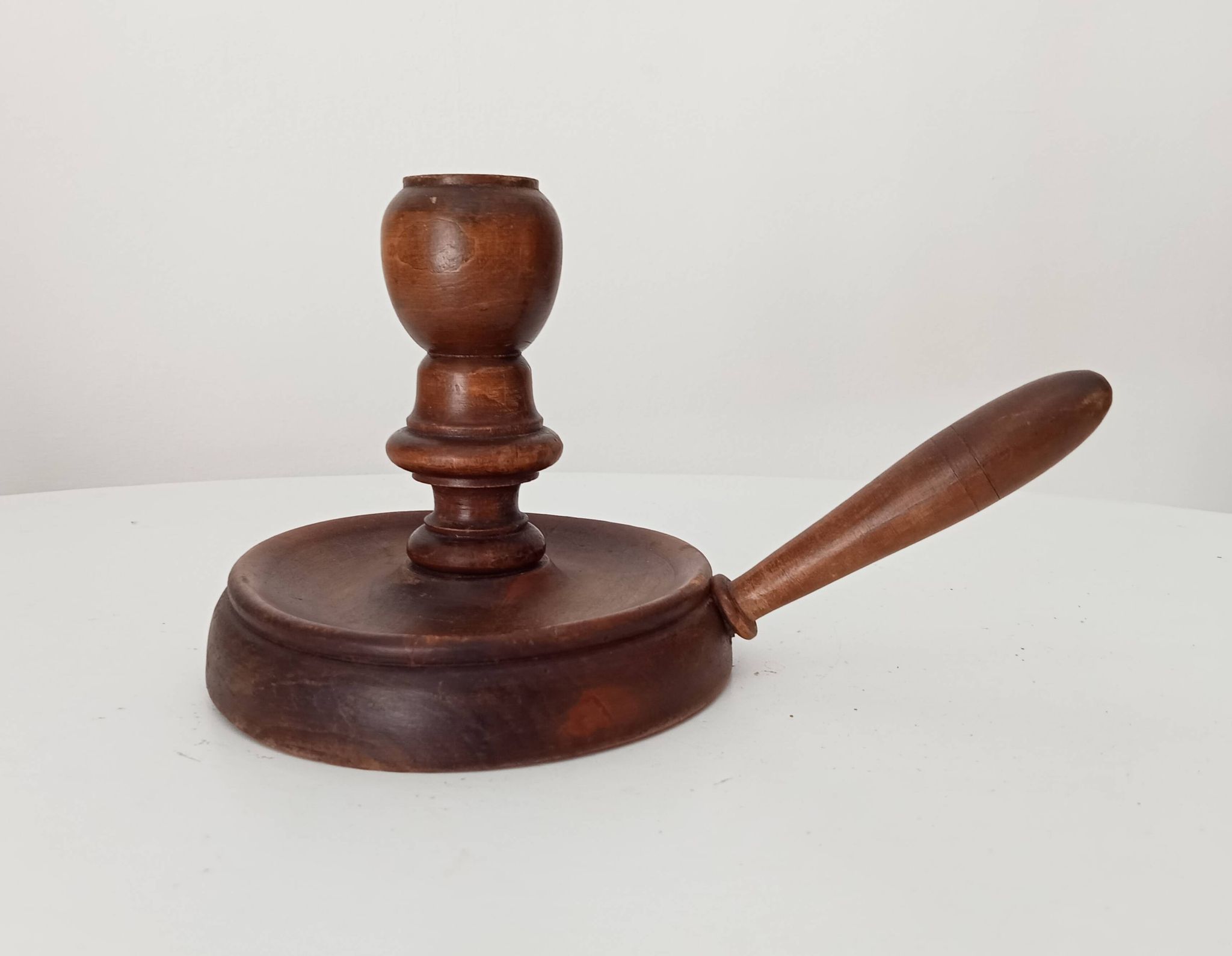 Antique wooden hand candle holder, 19th century