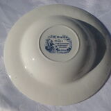 3 Assiettes creuses en Faïence Anglaise Myott "The Hunter" bleu