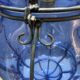 Wrought Iron Blue Murano Glass Light Pendant 1980’s