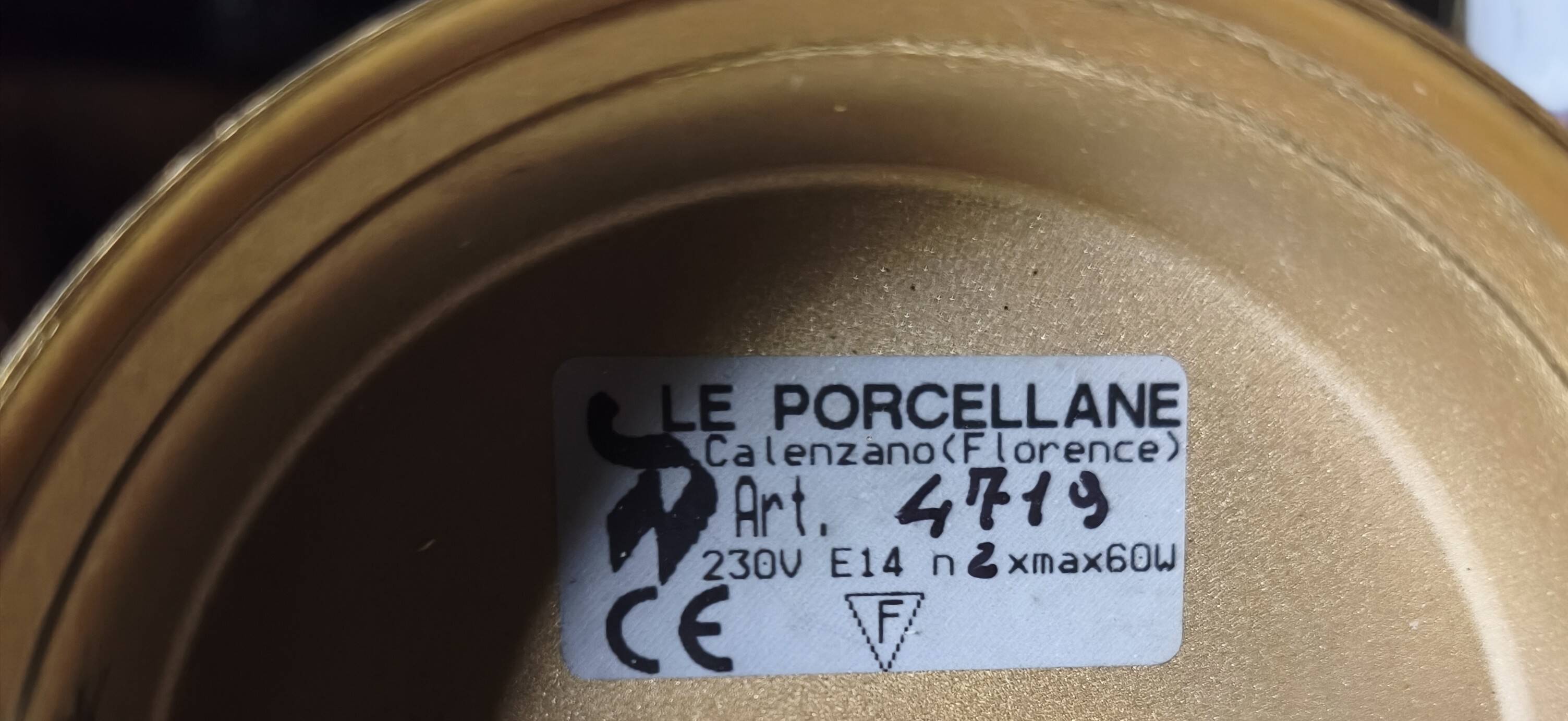 New double wall light (Le Porcellane Florence) Porcelain & Gold