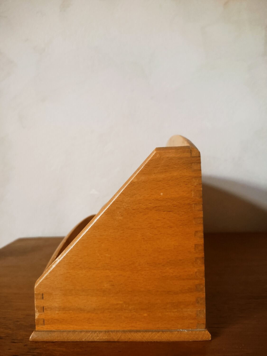 Honey wooden mail rack