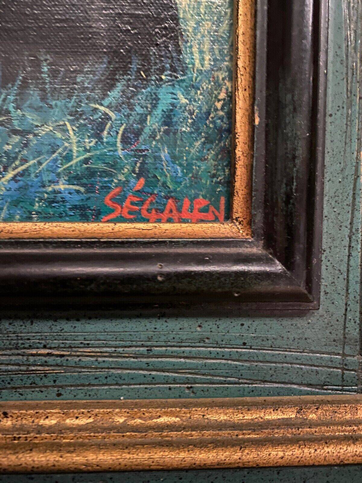 Oil on canvas by Ségalen representing two annexes turned over 20th century