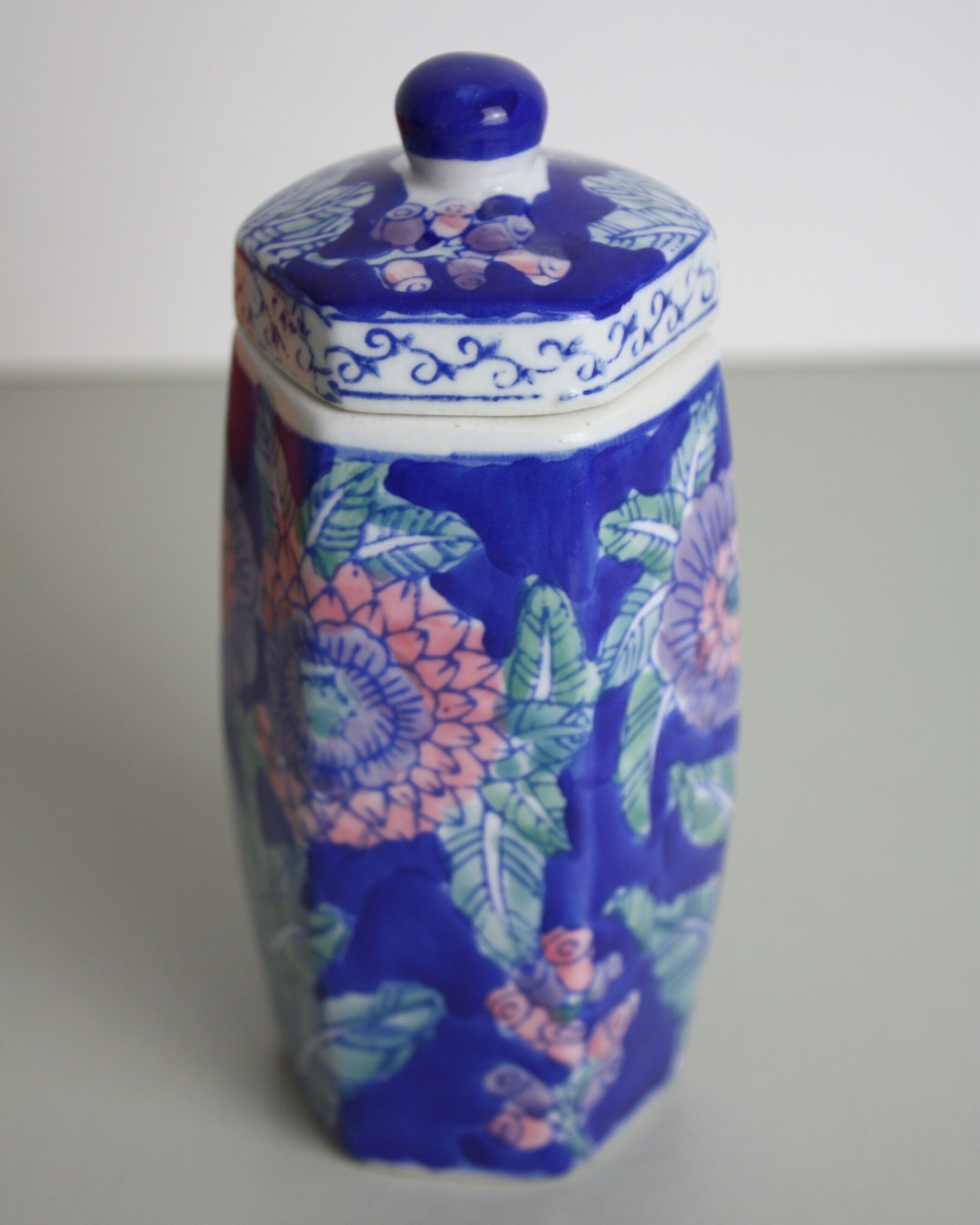 Blue ceramic flower pot