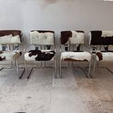 Set of 4 vintage Cucroma armchairs – Guido Faleschini – leather
