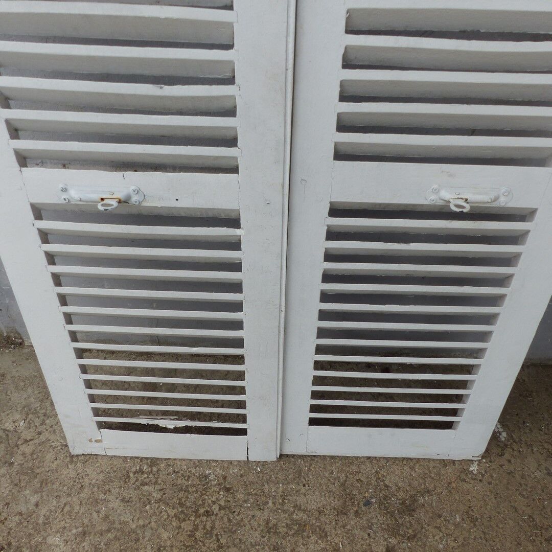 Old wooden shutters louvers 2 leafs