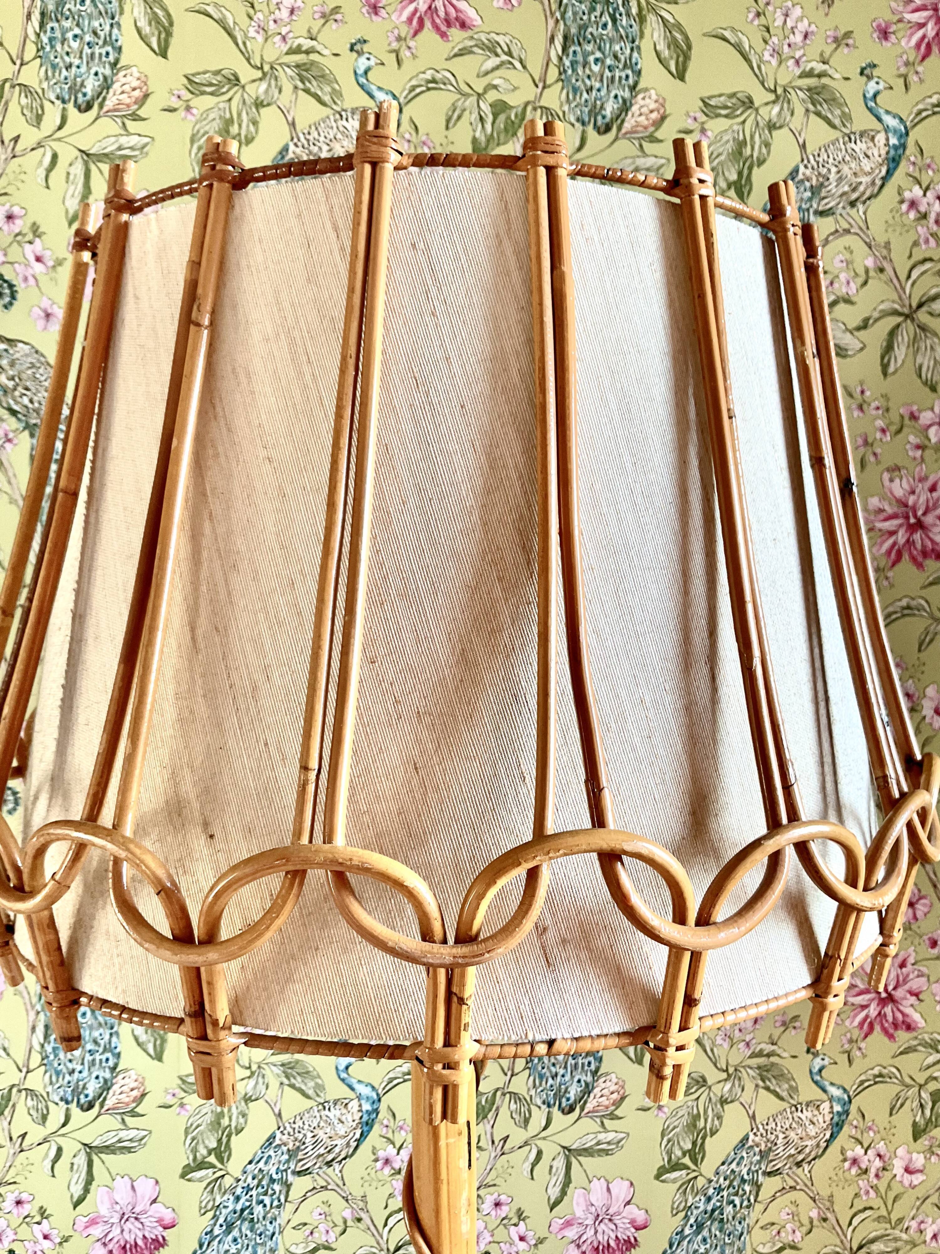 Vintage rattan floor lamp