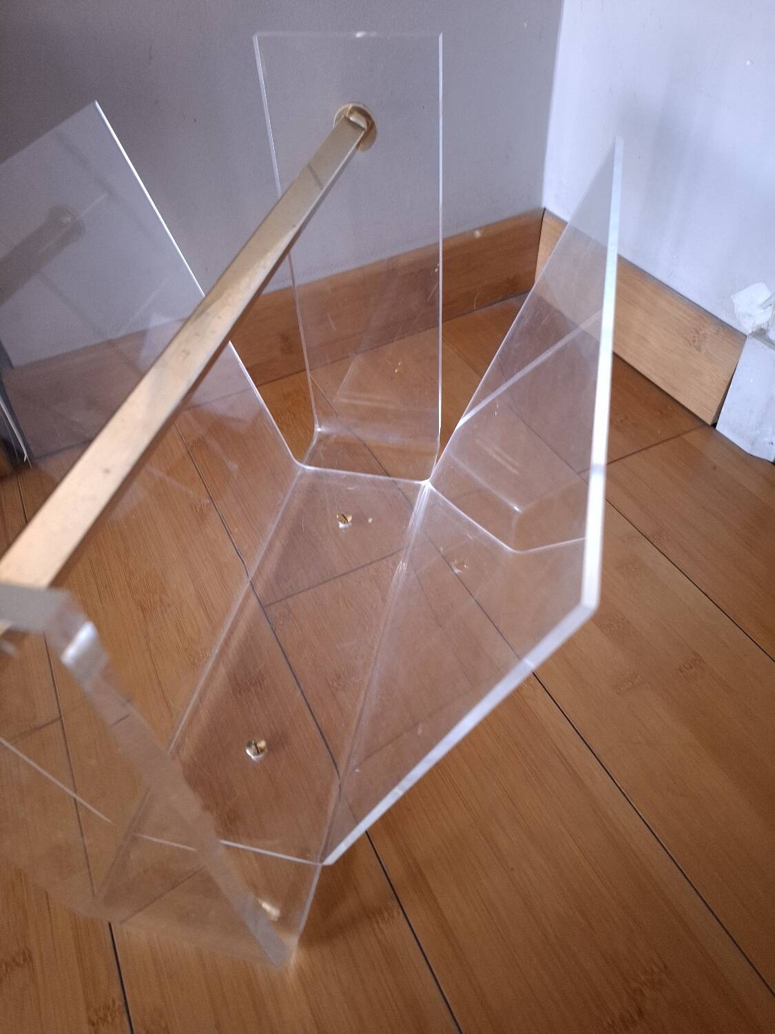 David Lange plexiglass magazine rack for Roche Bobois