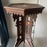 Antique Ottoman Turkish table with inlays and intricate carvings