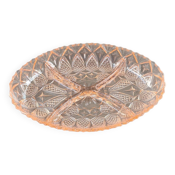 Pink glass aperitif server: Art Deco